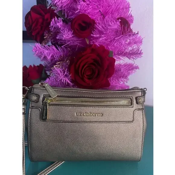 Liz Claiborne Metallic Gold Crossbody Purse – Pre-Owned – Sleek & Compact - Picture 1 of 4